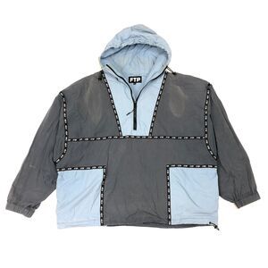 FTP Blue Tape Piping Logo Anorak Jacket Blue Grey size XL Streetwear B3